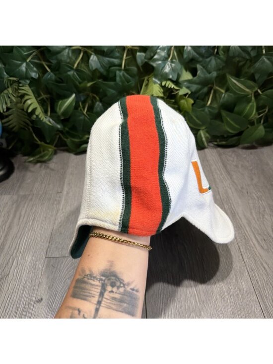 University of Miami Hurricanes Beanie Hat Knit Skull Cap Football Jersey Hat UM main image 4
